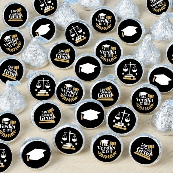 Big Dot of Happiness Law School Grad - Future Lawyer Graduation Party Small Round Candy Stickers - Party Favor Labels - 324 Count