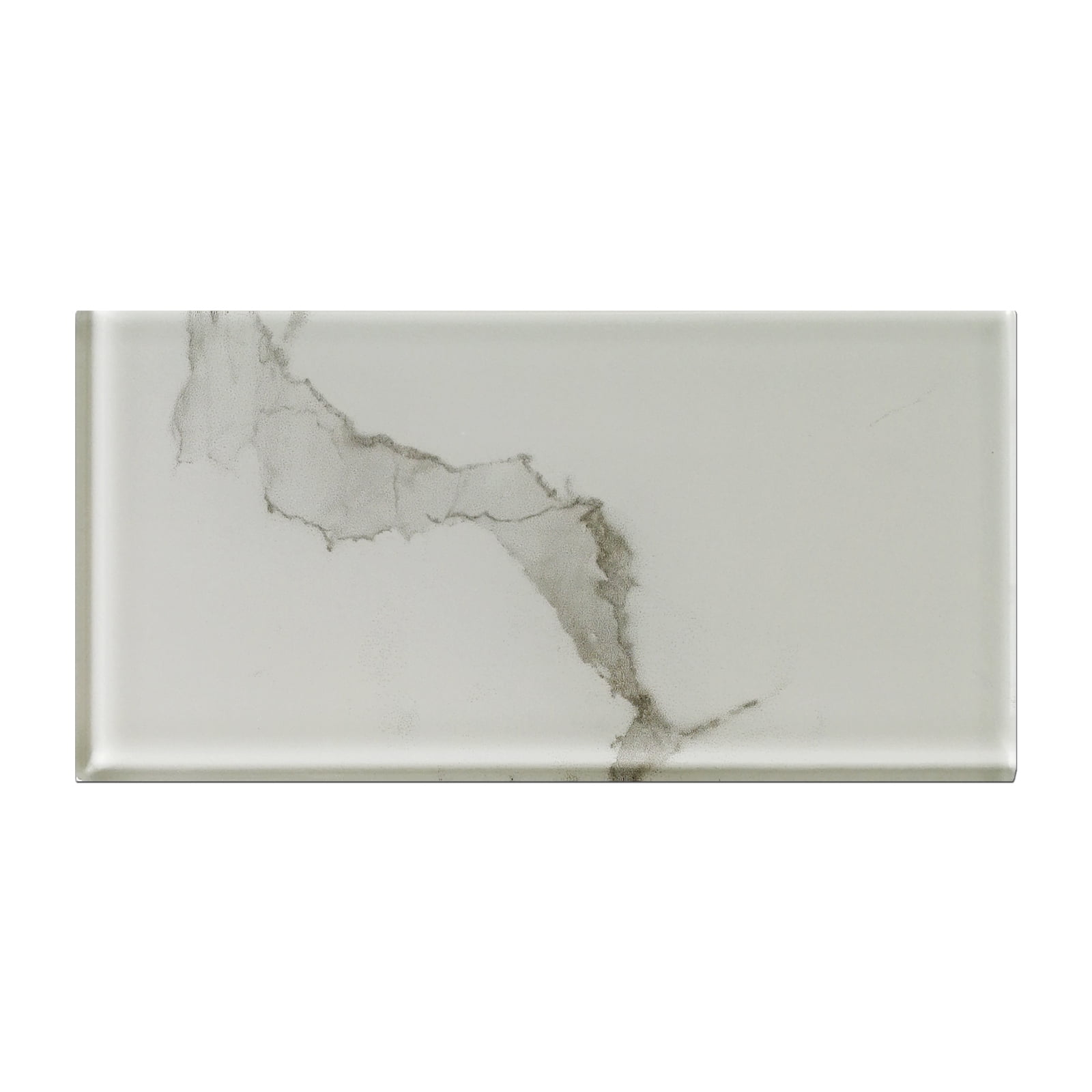 Art3d White Marble 3"x 6" Peel and Stick Glass Tiles for Kitchen Backsplash (32-Pack)