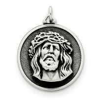 Sterling Silver Antiqued Ecce Homo Medal
