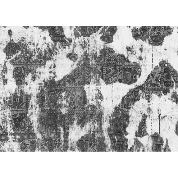 Ahgly Company Indoor Rectangle Abstract Gray Modern Area Rugs, 7' x 9'