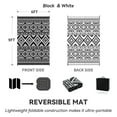 thumbnail image 7 of VUNATE Outdoor Rug Carpet 6'x9' Waterproof Reversible Patio Rug Portable Boho Indoor Outdoor Rug Plastic Straw Rug for Beach RV Camping Garden Picnic Deck Backyard Modern Porch Decor Black and White, 7 of 7