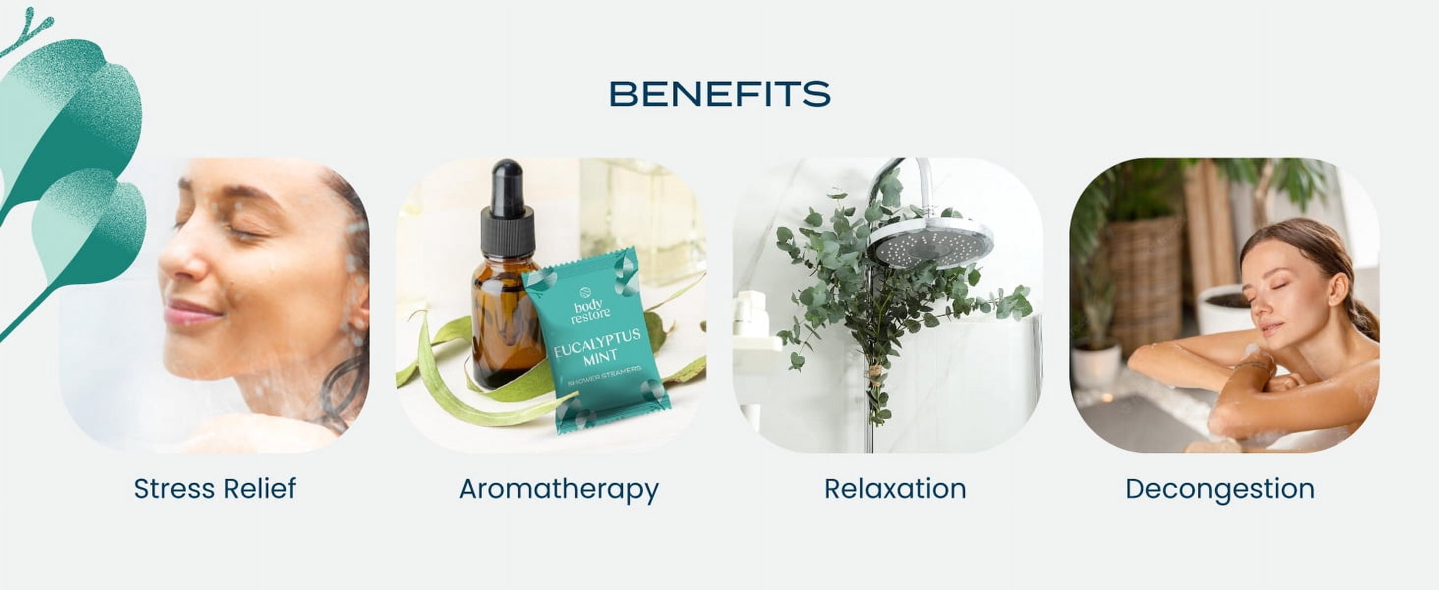 Body Restore Shower Steamers Aromatherapy 6 Count – Eucalyptus Mint, Long Lasting, Individually Wrapped, Spa Stress Relief Self Care Gift for Women and Men