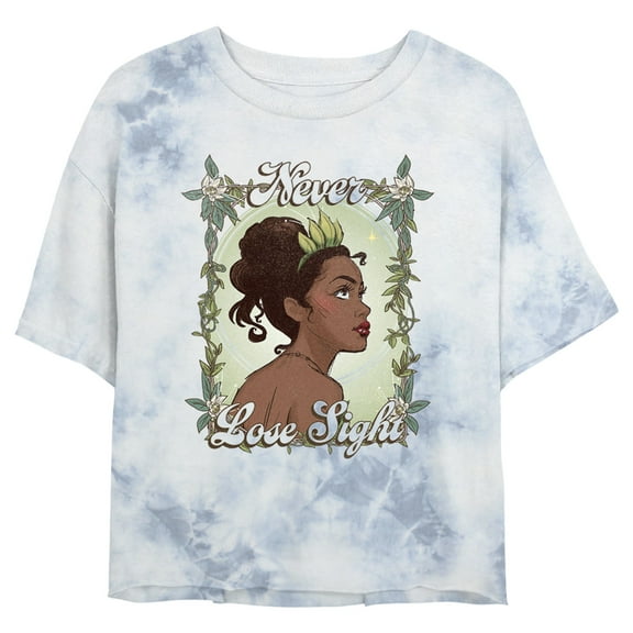 Junior's The Princess and the Frog Tiana Never Lose Sight Crop Graphic Tee White/Blue Small