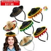 JOYIN 6 Pcs Cinco De Mayo Sombrero Headbands Fabric & Straw Fiesta Hat Party Supplies Luau Event Photo Props Mexican Theme Decorations, Party Costume for Fun