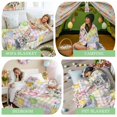 thumbnail image 6 of Throw Blanket Fleece Throw Blanket 50x60in, Spring Easter Bunny Flowers Soft Lightweight Bed Blankets Watercolor Eggs Striped Fuzzy Couch Blankets for All Season, 6 of 9