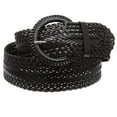 thumbnail image 2 of 2 Inch Wide Genuine Leather Braided Woven Round Belt, 2 of 3