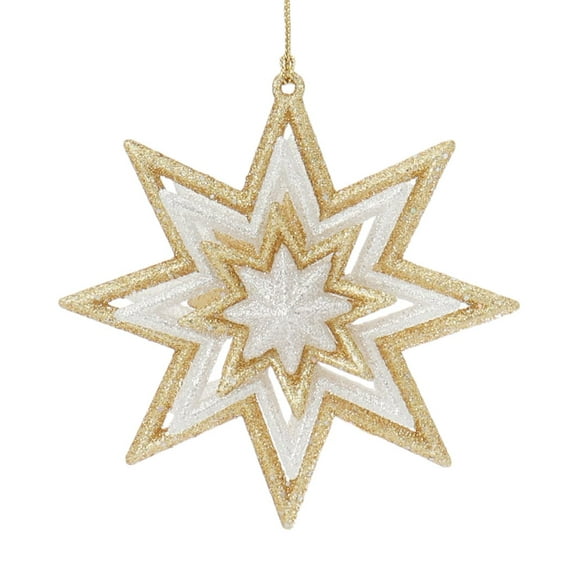 Kurt Adler 3.5-4.5" Gold/Silver Sunflowers/Snowflakes 6A