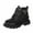 Black, variant on Girls Ankle Boots Soft Sole British Style Leather Martin Boots Side Zipper Comfortable Durable Everyday Wear,Size:7-8 Years