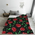 thumbnail image 5 of Pofeuu Cherry Print Ultra-Soft Micro Fleece Blanket,for Bed Or Sofa,All Season Throw Blankets Flannel Blanket-60"x50", 5 of 7