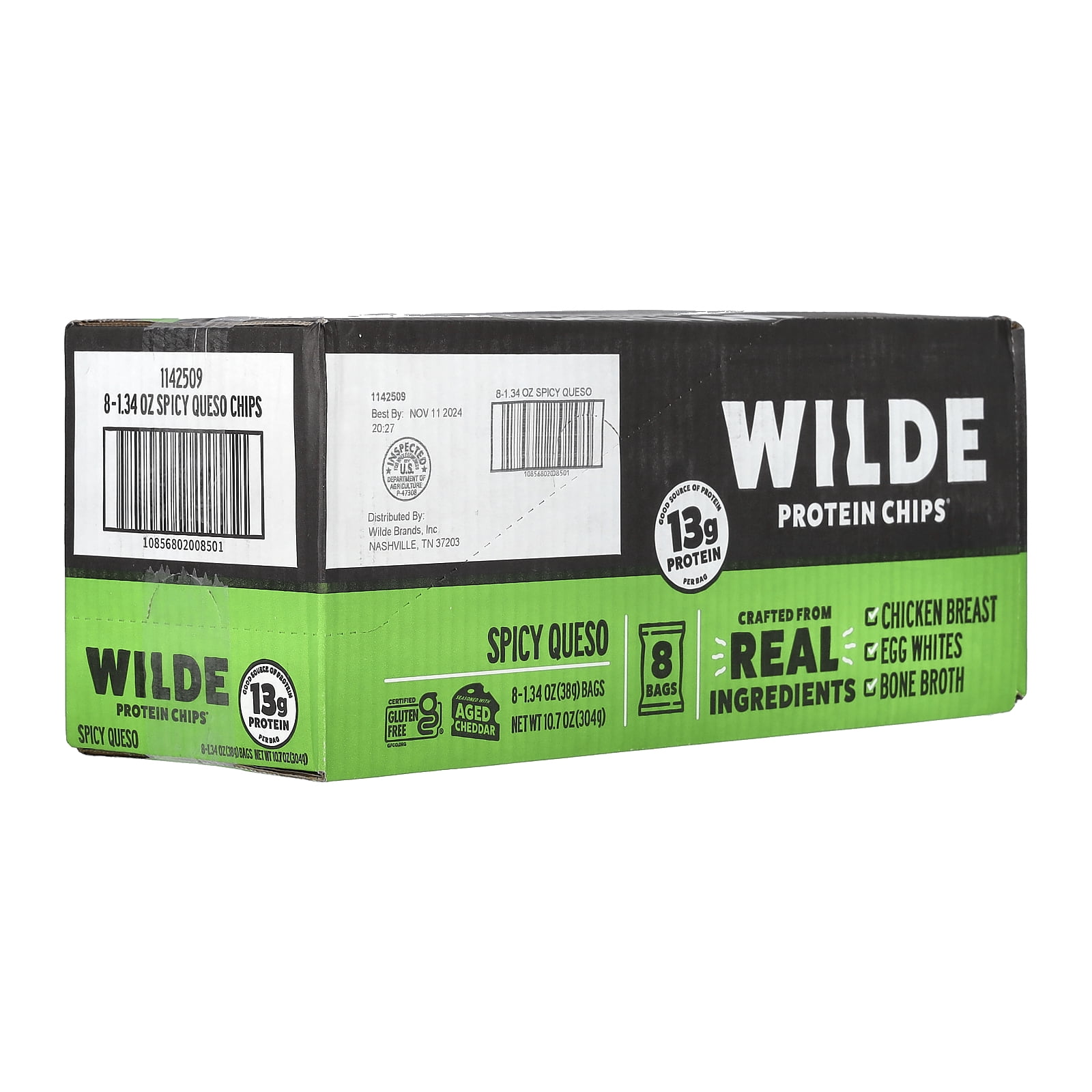 WILDE Protein Chips Spicy Queso 1.34oz (8-1.34oz)