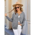 thumbnail image 5 of Osfvolr Long Sleeve Crewneck Button Down Womens Sweaters Fall Open Front Cardigan Sweaters for Women 2025 Grey L, 5 of 8