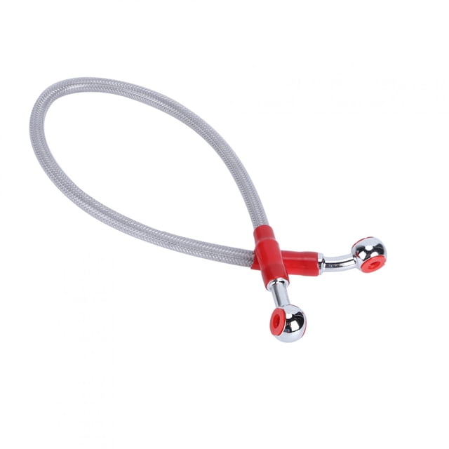 BOROCO 45/90cm Universal motocicleta freno aceite manguera tubo de combustible línea de acero inoxidable trenzado(45CM-Gris)
