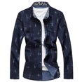 thumbnail image 1 of Birdeem Chemise Formelle pour Hommes à Manches Longues Col Rabattu, 1 of 9