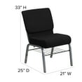 thumbnail image 2 of HERCULES Series 21''W Church Chair in Black Fabric with Book Rack - Silver Vein Frame, 2 of 9