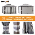 thumbnail image 6 of Sunjoy 11 x 13 ft. Gazebo with 2-Tier Gray Canopy Roof, Outdoor Steel Frame Soft Top Gazebo with Netting and Curtains, 6 of 12
