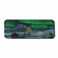 thumbnail image 1 of Aurora Borealis Computer Mouse Pad, Penguins on Frozen Lake with Christmas Tree Noel Arctic Circle Design, Rectangle Non-Slip Rubber Mousepad Large, 31" x 12", Lime Green Grey, by Ambesonne, 1 of 2