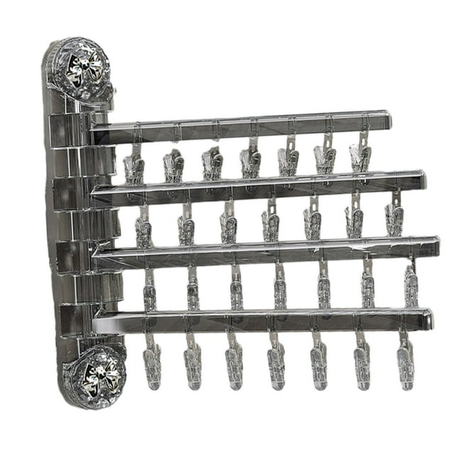 Percha plegable para secar calcetines, pinzas para colgar en la pared, para secar al aire Lazo plateado gris