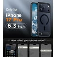 thumbnail image 3 of Apple iPhone 17 Pro Case, Built in Kickstand, Compatible With MagSafe, Military Grade Shockproof, Slim Translucent Matte Phone Cover 6.3'', Black, 3 of 8