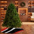 thumbnail image 4 of Red Black Stripe Christmas Tree Skirt 48 Inches, Geometric Simple Color Line Xmas Trees Skirt Mat Cover Decorations for Holiday Party Indoor Outdoor, 4 of 9