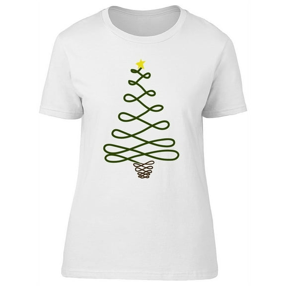 Cute Swirled Pine Tree, Xmas T-Shirt Women -Image by Shutterstock, Female Small