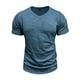 thumbnail image 2 of Blusas y camisas de manga corta con cuello en V para hombre, blusas casuales de moda con cuello en V, color liso, de manga corta, blusas, camisas, blusas para hombre, 2 of 8
