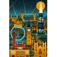 thumbnail image 2 of Art.com London, England - Retro Skyline (no text) Art Print by Lantern Press, 16" x 24", 2 of 4