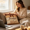 thumbnail image 7 of InsCrazy Fall Autumn Pillow Cover Thankful Grateful Blessed Pumpkins Square Pillowcases, 18x18in Thanksgiving Harvest Cuchion Covers for Sofa Couch Patio Decor, 7 of 7