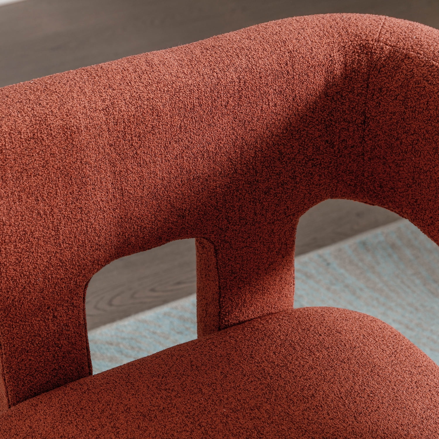 Kadyn Upholstered Accent Chair, Fabric Single Sofa Chairs for Living Room, Linen Armchair for Dining Room, Orange