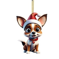 OAVQHLG3B Christmas Ornament, Funny Dog Christmas Tree Ornament, Acrylic Dog Christmas Decorations, Dog Lovers Gift Idea Xmas Decor,Cute Dog Ornaments for Christmas Tree Car Backpacks
