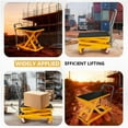 thumbnail image 5 of GARVEE Hydraulic Lift Table Cart 1100 lbs Manual Single Scissor Lift Table with 4 Wheels and Non-Slip Pad for Material Handling and Transportation,Yellow, 5 of 6