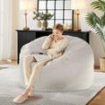 thumbnail image 4 of JONPONY Bean Bag Chair for Adults, Oversized Beanbag for Gaming Reading Foam Filled Couch Furniture with Soft Removable Cover, Giant Round Comfy Sofa for Living Room Bedroom College Dorm,Beige Gray, 4 of 15