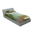 thumbnail image 2 of Ambesonne Vintage Fitted Sheet & Pillow Sham Set, Wooden Swing in Garden, Twinxl, Yellow Green, 2 of 2