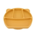 thumbnail image 4 of Toddler Eating Bowl, Round Edge Baby Plate Utensil With Fork For Home Yellow, 4 of 8