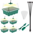 thumbnail image 1 of AMERTEER 18 Pcs Seed Starter Trays Greenhouse Seed Starter Kit with Grow Light Small Seedling Trays with Humidity Vented Domes Reusable Greenhouse Grow Trays for Seed Growing Starting, 1 of 9