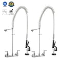 thumbnail image 2 of Aquaterior Lot de 2 Pulvérisateurs Muraux 41 Pouces pour Cuisine Commerciale Pré-Rinçage Robinet Pivotant Rétractable pour Évier 2/3 Compartiments, 2 of 9