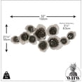 thumbnail image 4 of Modernist Botanical Flowers, Abstract Metal Wall Sculpture, Contemporary Decor, White, Black and Gold, Iron, 52 Inches (132 cm) Oversized, 4 of 7