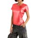 thumbnail image 1 of Tops de Cuello Redondo para las Mujeres de Moda Primavera Verano Manga Corta Base Blusa, Poliéster Suave Fresco Uso Diario, 1 of 6