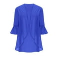 thumbnail image 6 of BiZtdJrK Womens Sweaters Cardigan for Fall Puff Sleeve Chiffon Blouse Tops Solid Casual Open Front Cardigans Blue XXL Mother's Day Gifts, 6 of 7