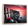 thumbnail image 2 of Designart "Glowing Seaside by the Coast" Nautical & Beach Floater Framed Canvas Wall Art, 2 of 7