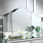 Posh Living Mathew Frameless Modern Contemporary Tri-fold Tabletop Vanity Mirror