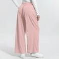 thumbnail image 6 of Frostluinai Women's High-Waisted Wide Leg Pants Solid Color Flowy Lounge Pants Loose Fit Casual Trousers with Elastic Waist, 6 of 7