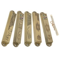 5 Pcs Door Scroll Holy Pillar Catholic Mezuzah Decor Metal Adornment Heart Calm The Gift Prayer Judaica