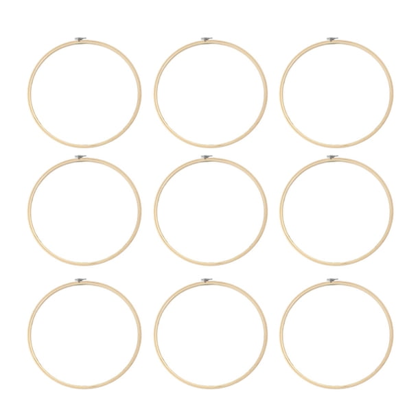 10 piezas de marco circular de bambú para bordar, manualidades, punto de cruz, herramienta manual de costura tradicional china (36 cm)