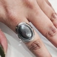 thumbnail image 4 of Natural Hematite Ring, Woman's Magnetic Hematite Ring, Birthstone, Designer Band, 925 Sterling Silver, Womens Ring, Christmas, Thanksgiving, Handmade, Statement Jewelry, Natural Gemstone Ring, 4 of 7