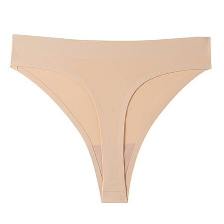 High-Waist Seamless T-Pants  Invisible Underwear  Seamless T-Pants  for Women  Large Size  Comfortable Seamless  Everyday Use  Non-See-Through  Thin Material  Plus Size Womens Shirts | Beige S