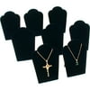 8Pc Necklace Chain Display Pendant Black Velvet Jewelry Set 3 3/4" x 5 1/4"