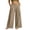 Khaki, variant on QSAWXQZ Women's Wide Leg Sweatpants Elastic Waist Pleated Pockets Wide Leg Lounge Pants S