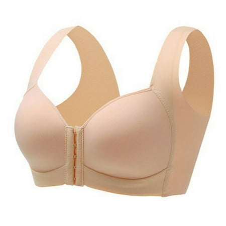 

Clearance!Front Closure Seamless Bra For Women Bralette Padded Wireless BraBack Smoothing Bra Push up Soft Tank Top Bra C D