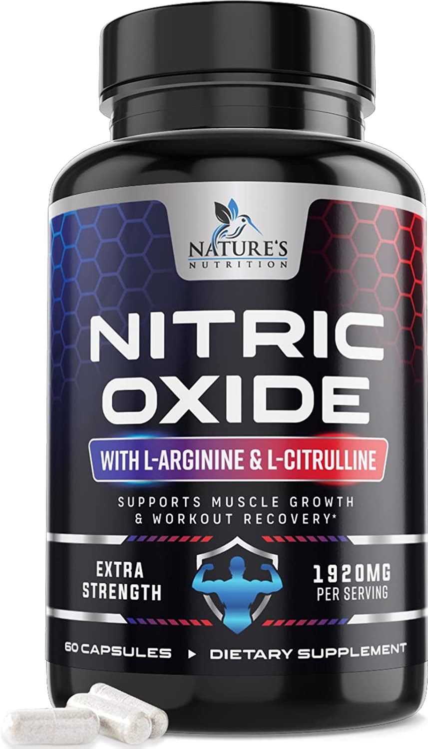 Nitric Oxide Booster Supplement for Men with L-Citrulline and Beta Alanine - 60 Capsules
