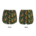 thumbnail image 3 of Fuzoiu Mask Tropical Flower Print Women's Athletic Shorts, Double-Layer Running Shorts with Pocket,Women's Workout Shorts for Yoga, Gym, and Workouts-X-Large, 3 of 7